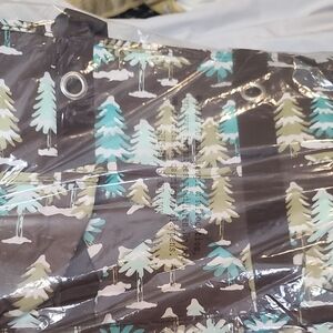 Brown and Teal Tree Print Tote Bag